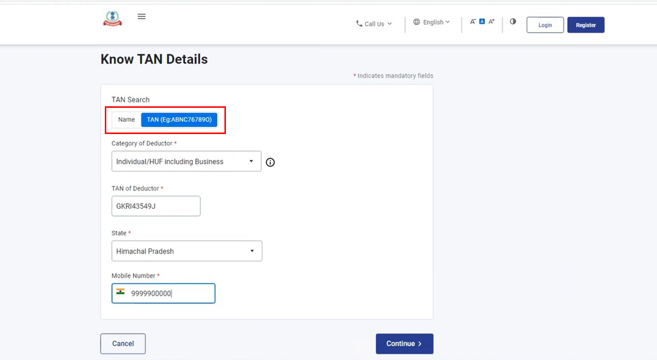 know-tan-details-user-manual-income-tax-department